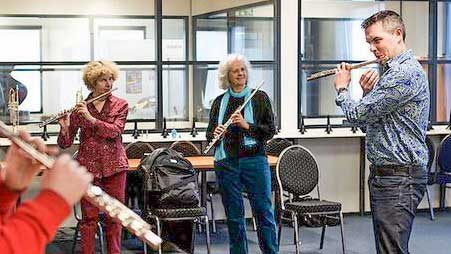 Warm-up Gareth McLearnon at the Flute Festival in Holland